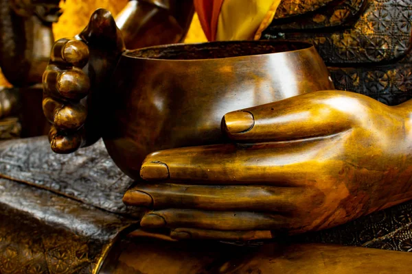 Schwarze Hand Der Buddha Statue Thailand — Stockfoto