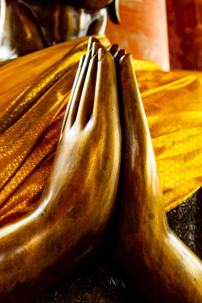 Mão Negra Estátua Buddha Tailândia — Fotografia de Stock