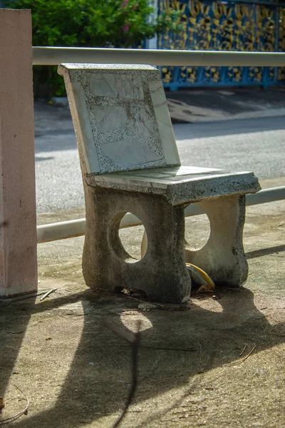 Cadeira Assento Pedra Parque — Fotografia de Stock