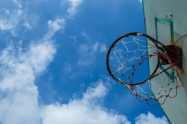 Nefunkční Basketbalový Koš Opravárenské Práce Dočasně — Stock fotografie