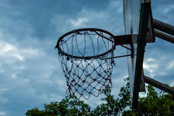 Nefunkční Basketbalový Koš Opravárenské Práce Dočasně — Stock fotografie