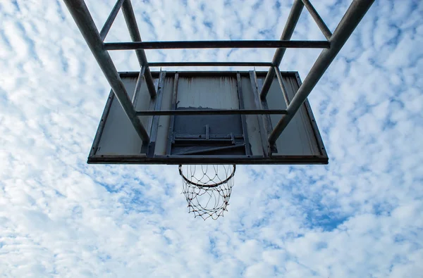 Broken Basketball Hoop Repair Work Temporarily — Stock Photo, Image