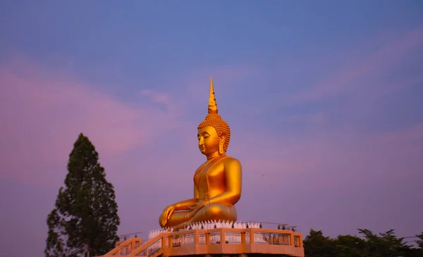 Nagy Buddha Wat Lad Pha Dook Nonthaburi Thaiföldön — Stock Fotó