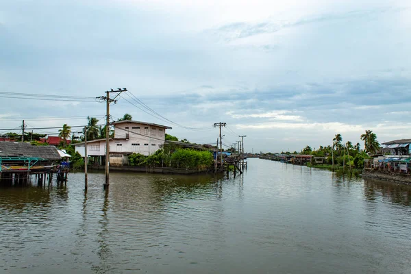 Old Wooden House River Thailand — Stock Photo, Image