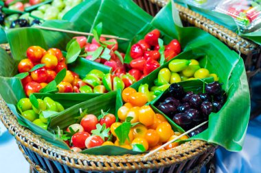 Meyve tatlıları Tayland yapılan soya sonra jöle kaplı