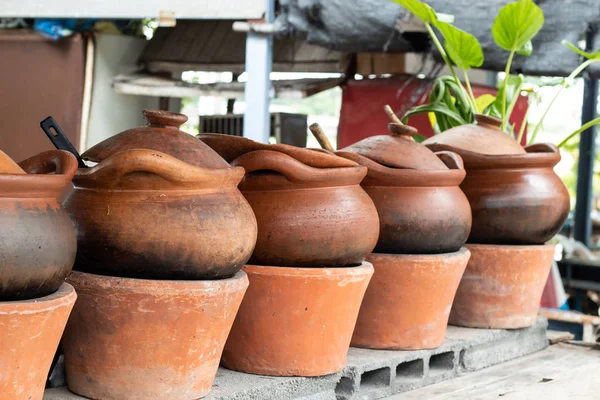 Olla Arcilla Coloca Horno Arcilla —  Fotos de Stock