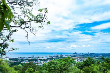 Cityscape ve Hua Hin deniz plajları, Tayland.