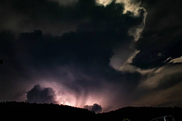 Lightning Mountain Night — Stock Photo, Image