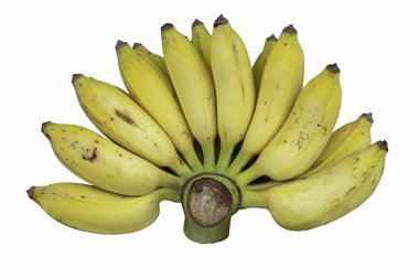 Olgun muz pişmiş yemek beyaz arka plan üzerinde.