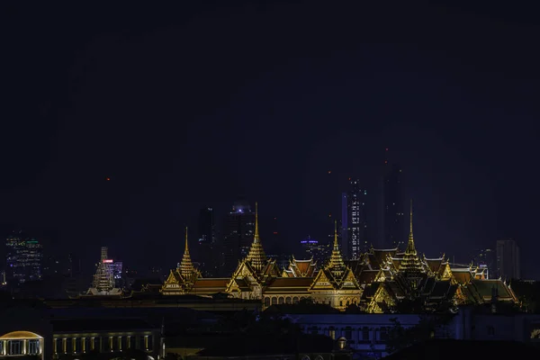 Beauty Golden Palaces Phra Keaw Temple Night Bangkok Thailand — Stock Photo, Image
