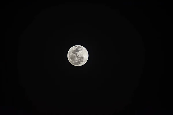 Volle Maan Aan Hemel Nachts Zwart — Stockfoto