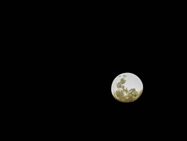 Fullmånen Himlen Natten Svart — Stockfoto