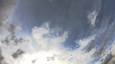 Güneş'in yansıması ve bulutlar gökyüzünde hızlı hareket.