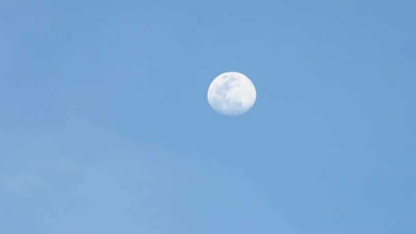 Time Lapse Motion Craters Surface Full Moon Evening Moving Fast — Stock Video