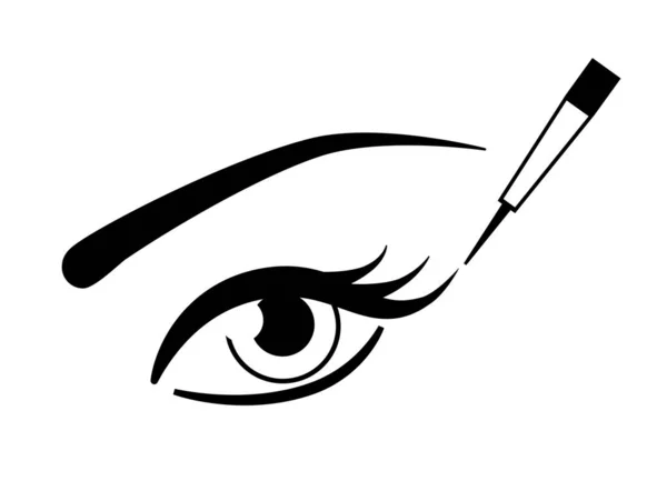 Maquillage Pour Les Yeux Femme Avec Design Icône Eyeliner Vecteur — Image vectorielle