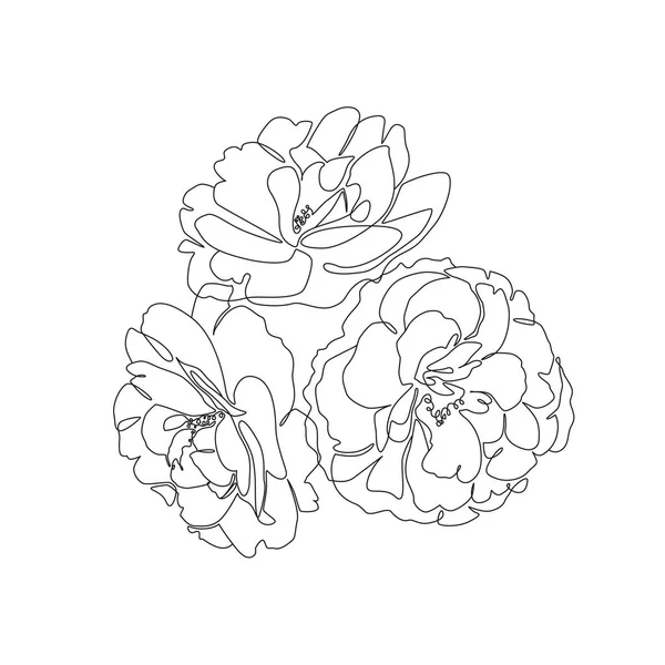 Minimalistická Květinová Ilustrace Jedna Kresba Čáry Pro Tisk Banner Tetování — Stockový vektor