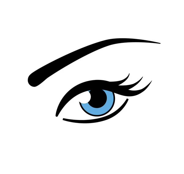 Blue Eye Vector Pictogram Ontwerp Menselijk Oog Van Blauwe Kleur — Stockvector