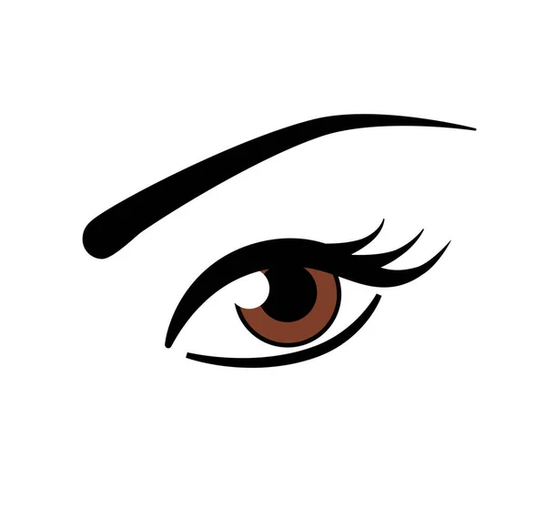 Brown Eye Vector Illustration Single Human Eye Symbol Web Print — Stock Vector