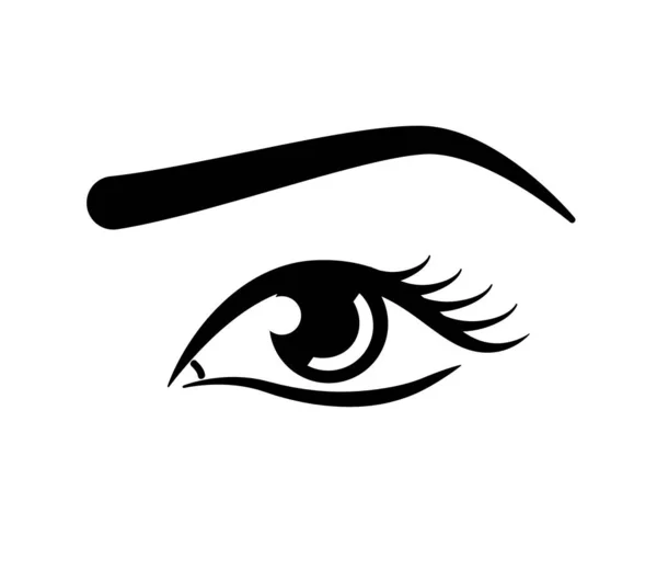 Kadın Gözü Ikonu Parmak Izi Tasarımı Için Insan Gözü Sembolü — Stok Vektör