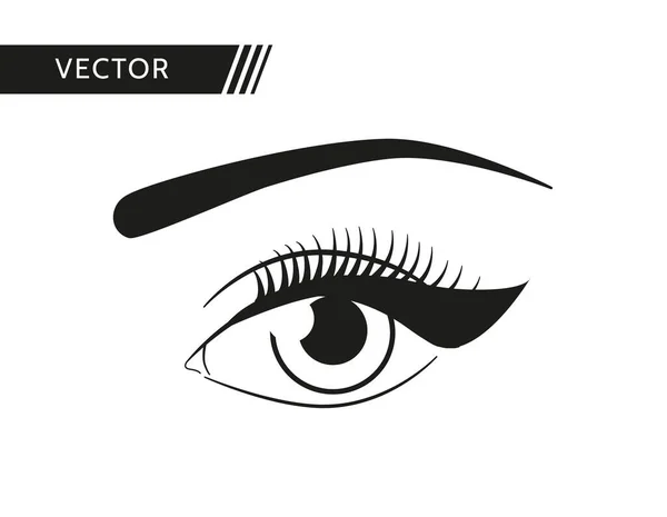 Beutiful Eye Vector Icon Eyeliner Makeup Flat Illustration Winged Eyeliner — Stock Vector