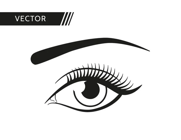 Beutiful Frau Auge Vektor Geflügeltes Eyeliner Make Augenvektorsymbol Isoliert Auf — Stockvektor