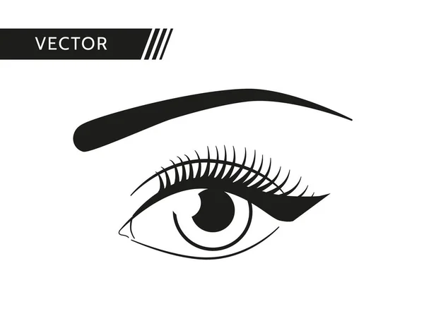 Beutiful Eye Vector Icon Eyeliner Makeup Simple Flat Illustration White — Stock Vector