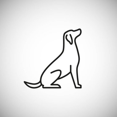 Ağ için Köpek Vektörü Simgesi düz tasarımı. Siyah renkli doğrusal köpek silueti çizimi