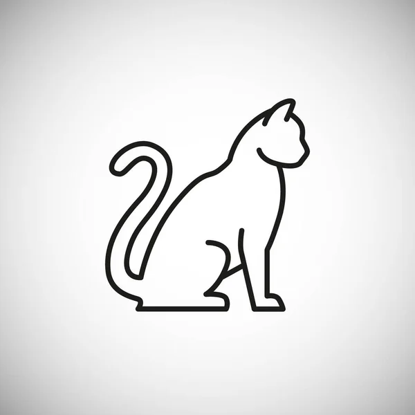Котячий Контур Векторний Дизайн Піктограми Лінійний Символ Злочинності Інтернету Сидіння — стоковий вектор