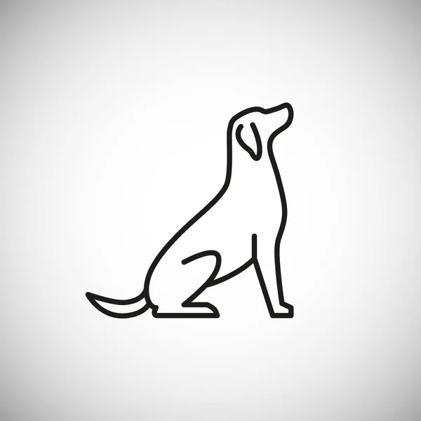 Için Köpek Vektörü Simgesi Düz Tasarımı Siyah Renkli Doğrusal Köpek — Stok Vektör
