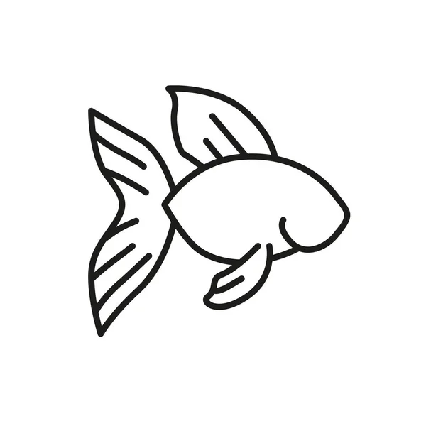 Goldfish Line Icon Design Fish Carp Outline Symbol Web Aquarium — Stock Vector