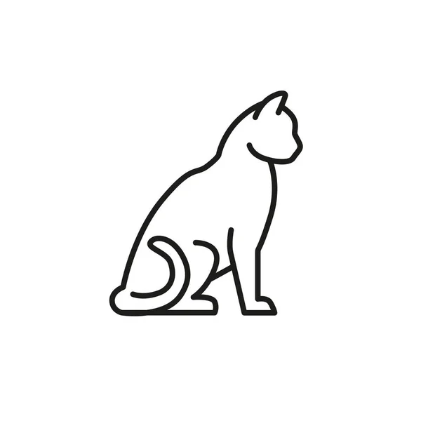 Sitiing Cat Line Vector Icoon Geïsoleerd Witte Achtergrond Lineaire Katachtige — Stockvector