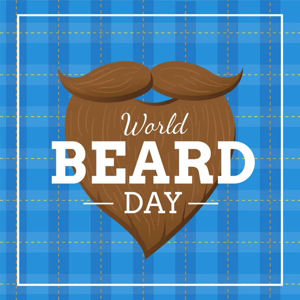 World Beard Dag Koncept Design För Kort Banner Eller Affisch — Stock vektor