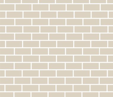 Açık bej tuğlalı dekoratif tuğla duvar. Arkaplan için tuğla duvarın vektör illüstrasyonu