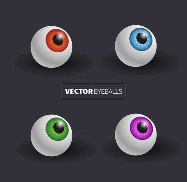 Глазные Яблоки Другим Цветом Радужки Векторная Иллюстрация — стоковый вектор