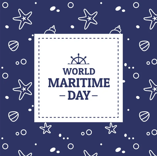 World Maritime Day Kort Eller Banner Design Mall Med Fartyg — Stock vektor