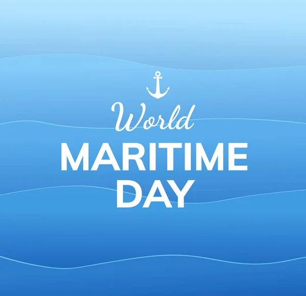 World Maritime Day Banner Design Mall Med Blå Havsvågor Text — Stock vektor