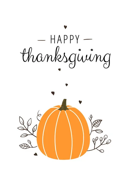Joyeux Jour Thanksgiving Beau Design Carte Vœux Avec Vecteur Citrouille — Image vectorielle