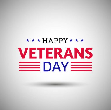 Yıldız ve şerit elementli Mutlu Gaziler Günü vektör pankartı tasarımı. ABD bayramı, askeri gazileri onurlandırdı