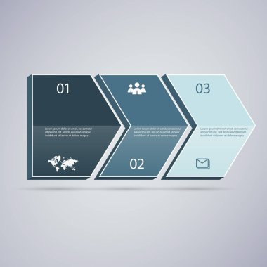 Infographic 3d koyu yeşil okları vektör