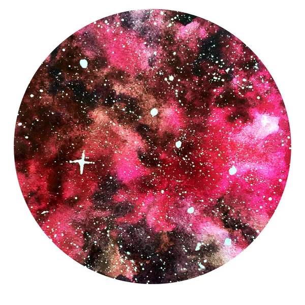 Pink galaxy watercolor illustration textures background circle
