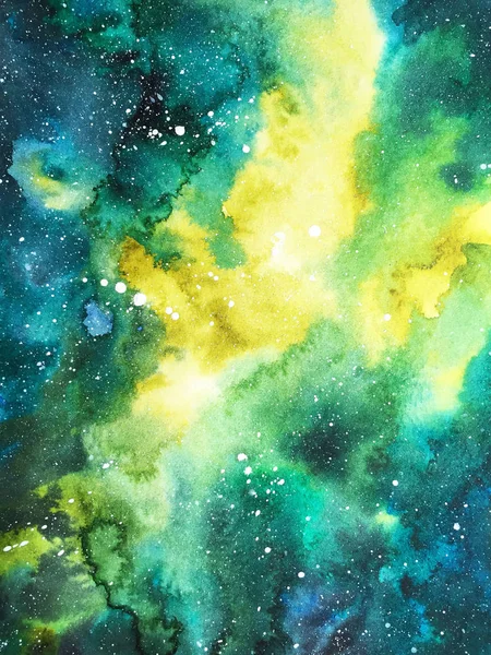 galaxy background green and yellow