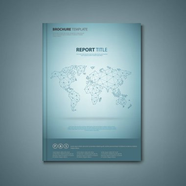 Broşürler kitap veya el ilanı ile dünya vektör eps 10 soyut Haritası