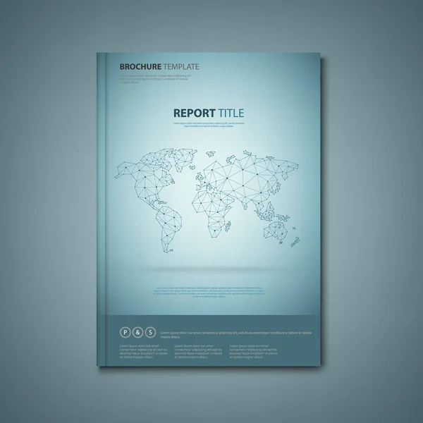 Brochures Boek Folder Met Abstracte Kaart Van Wereld Vector Eps — Stockvector