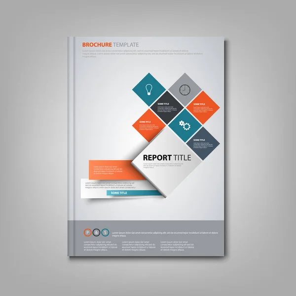 Brochures Boek Folder Met Abstract Ontwerp Gekleurde Vierkantjes Vector Eps — Stockvector