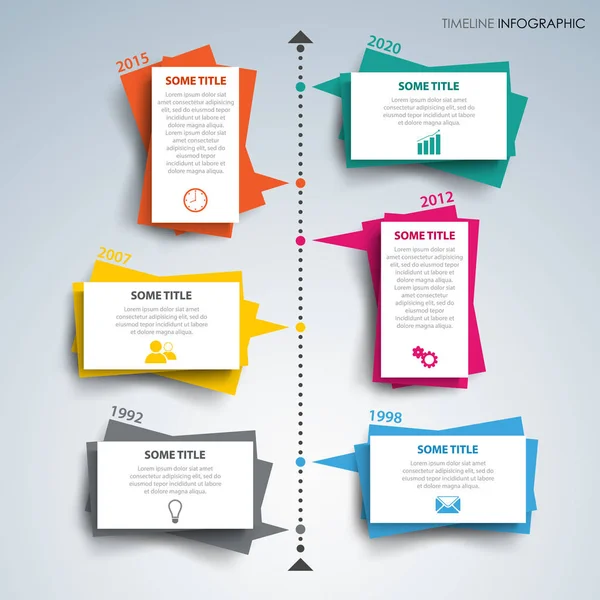 Zeitleisteninfografik Mit Papierfarbenem Design Des Etikettenvektors Eps — Stockvektor