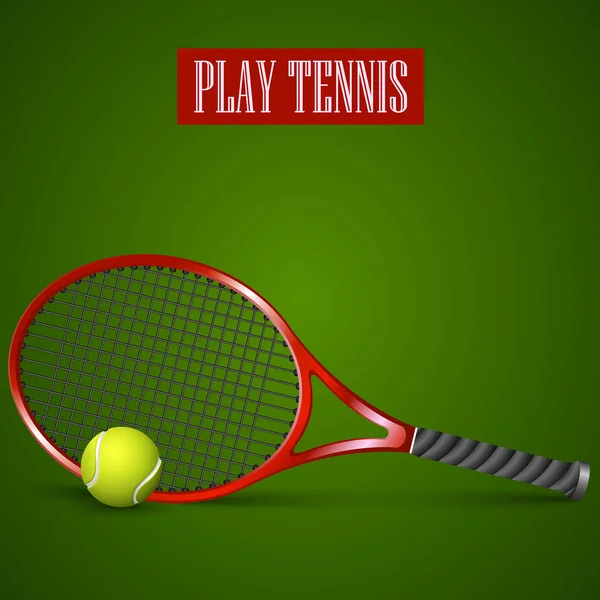 Tennis Background Ball Racket Template Vector Eps — Stock Vector