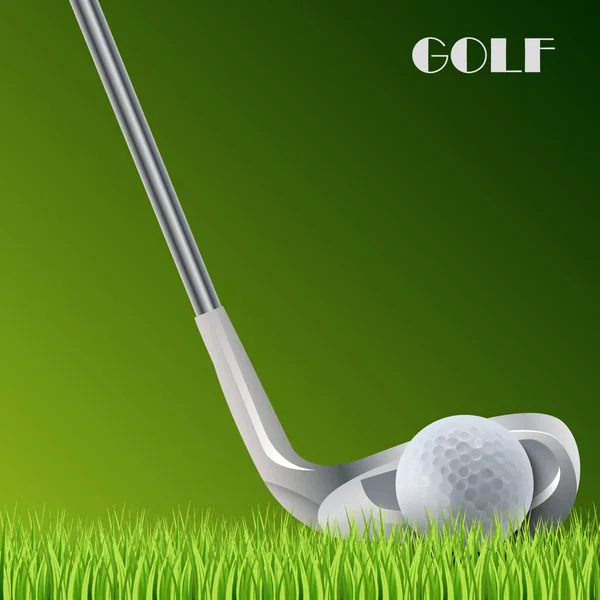 Golf Sfondo Verde Con Palla Bastone Modello Vettoriale Eps — Vettoriale Stock