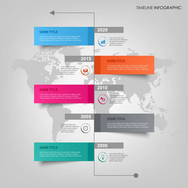 Tid Linjeobjekt Information Med Färgglada Design Element Klistermärken Vektor Eps — Stock vektor