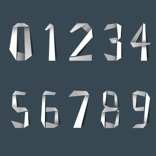 Plegable Blanco Diseño Papel Números Plantilla Vector Eps — Archivo Imágenes Vectoriales
