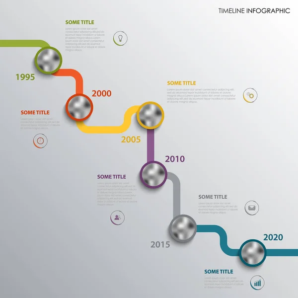 Línea Tiempo Info Gráfico Con Elementos Diseño Punteros Vector Eps — Archivo Imágenes Vectoriales